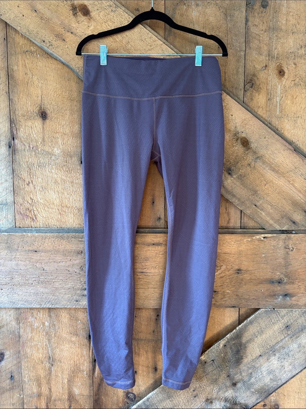 Prana Womens High Rise Ruched Ankle Leggings Lavender Mauve Purple Size L